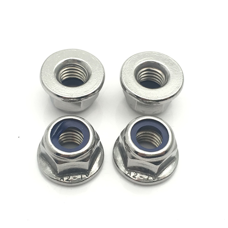 M3-M12 Nyloc Nuts Insert Nylon Hex Flange Lock Nuts 304/316 Stainless Steel 