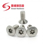 SS304 stainless steel flat head pin-in torx anti-theft machine screw