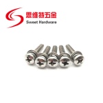 304 316 stainless steel pan head phillip set screw with flat washer spring lock washer