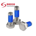SS304 Stainless steel hex bolt nylon patch hex screw threadlock screw